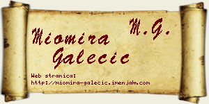 Miomira Galečić vizit kartica